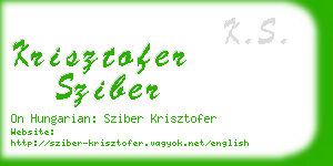 krisztofer sziber business card